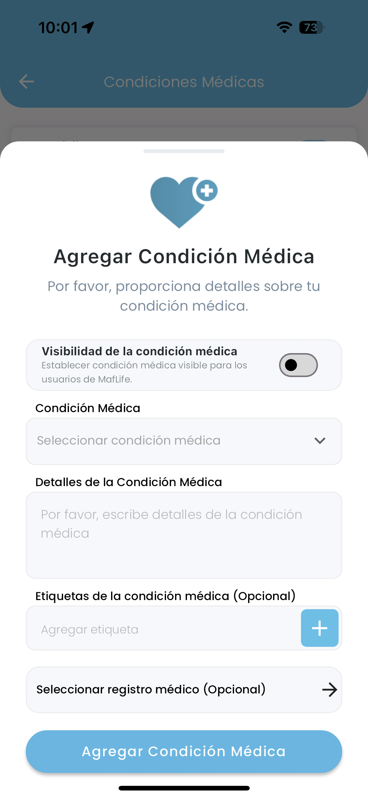 Add Medical Conditions-es